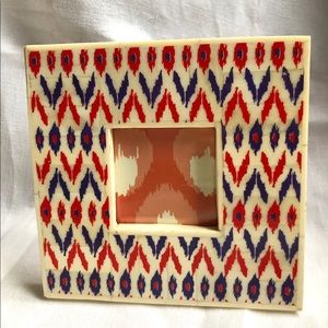 Bone Inlay Frame with Ikat Pattern Decal